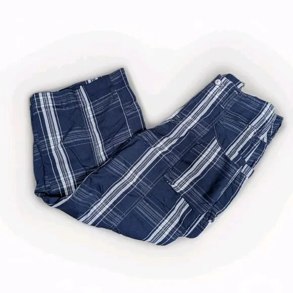 Free People Brecan Plaid Blue Pants High Rise Boho Goblincore Women’s SZ 30 - Picture 9 of 13